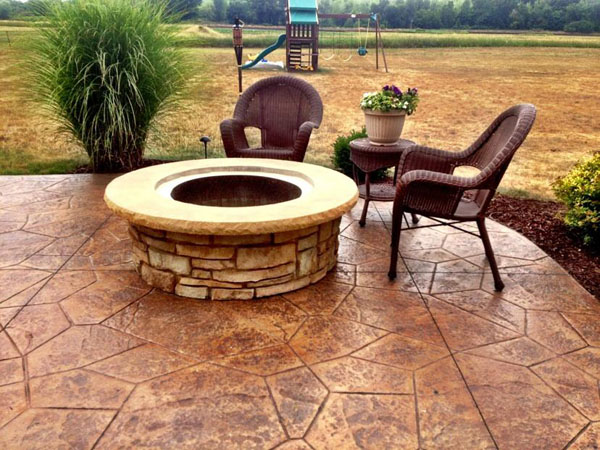 Acid Stained Concrete Firepit